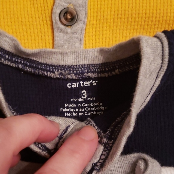 Set of Three Carter's Thermal Onesies, Size 3M. - Picture 2 of 5